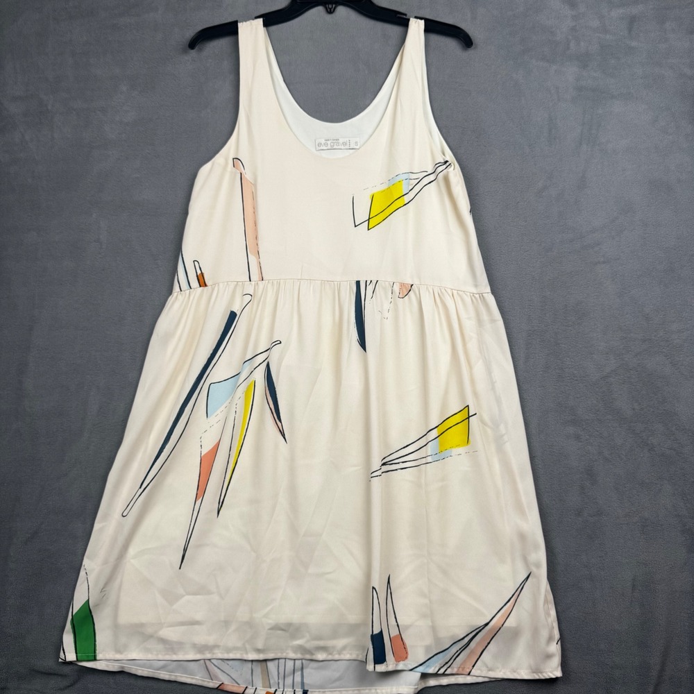 Eve Gravel Womens Abstract Geometric Print Sleeveless Babydoll Mini Dress Small